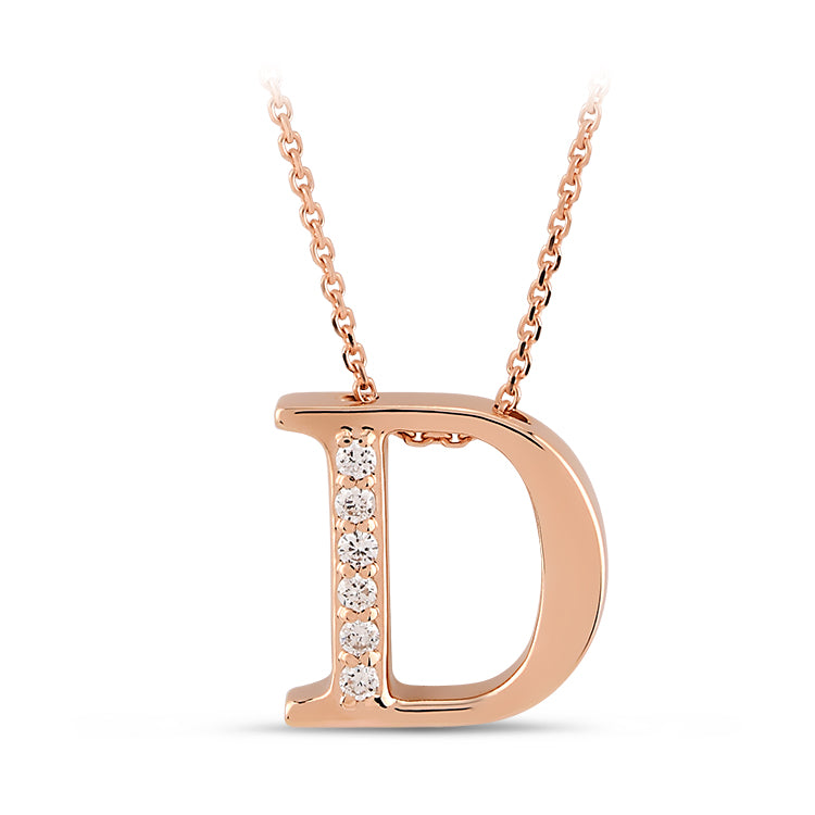Diamond Initial Necklace D