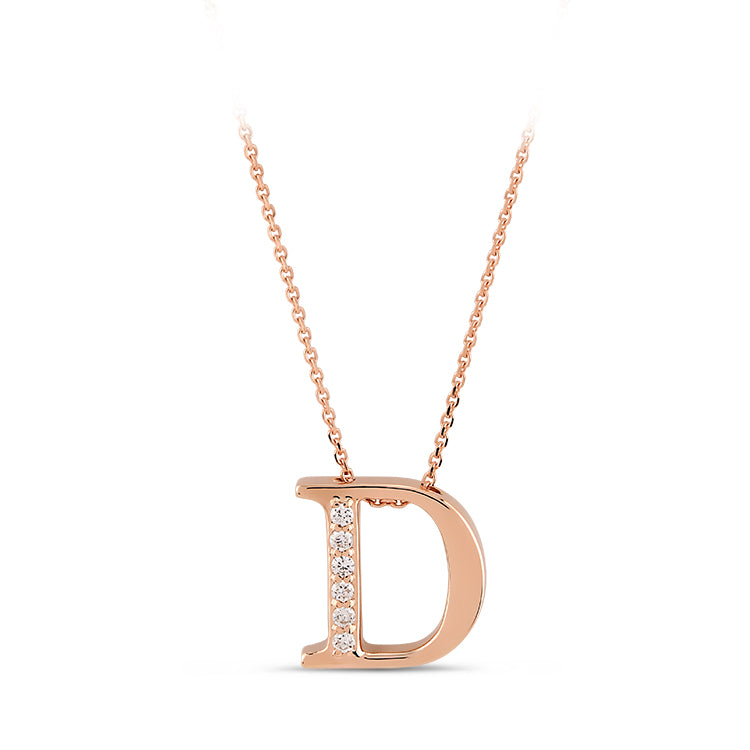Diamond Initial Necklace D