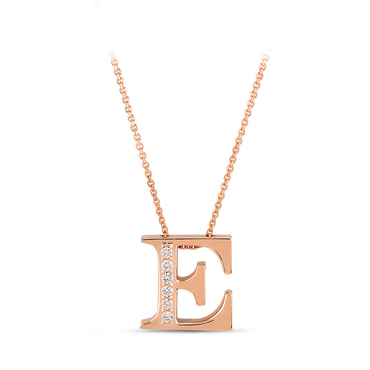 Diamond Initial Necklace E
