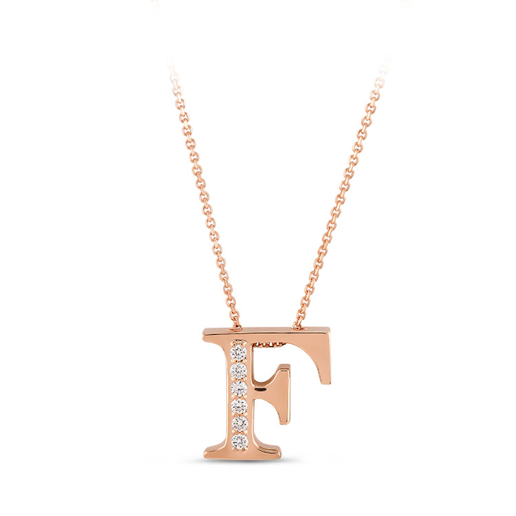 Diamond Initial Necklace F