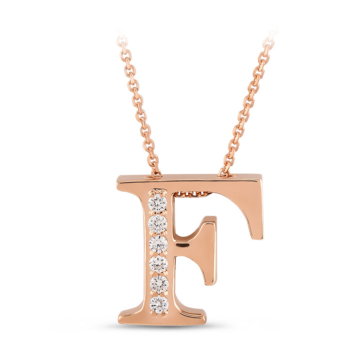 Diamond Initial Necklace F
