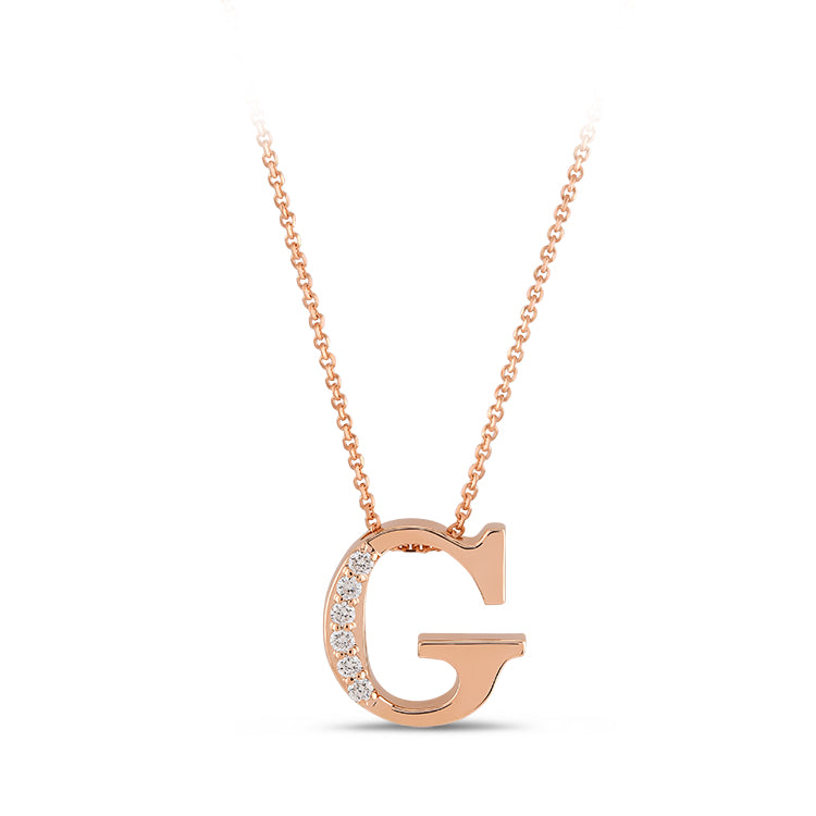 Diamond Initial Necklace G