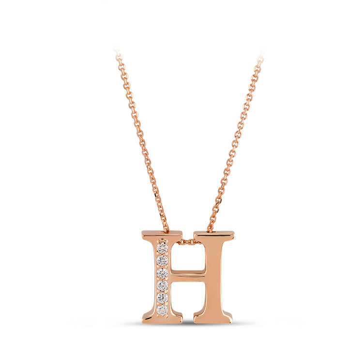 Diamond Initial Necklace H