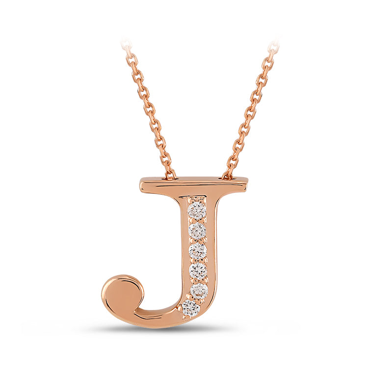 Diamond Initial Necklace J