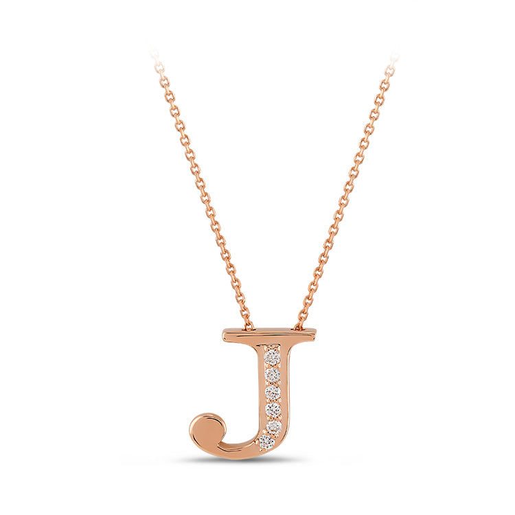 Diamond Initial Necklace J