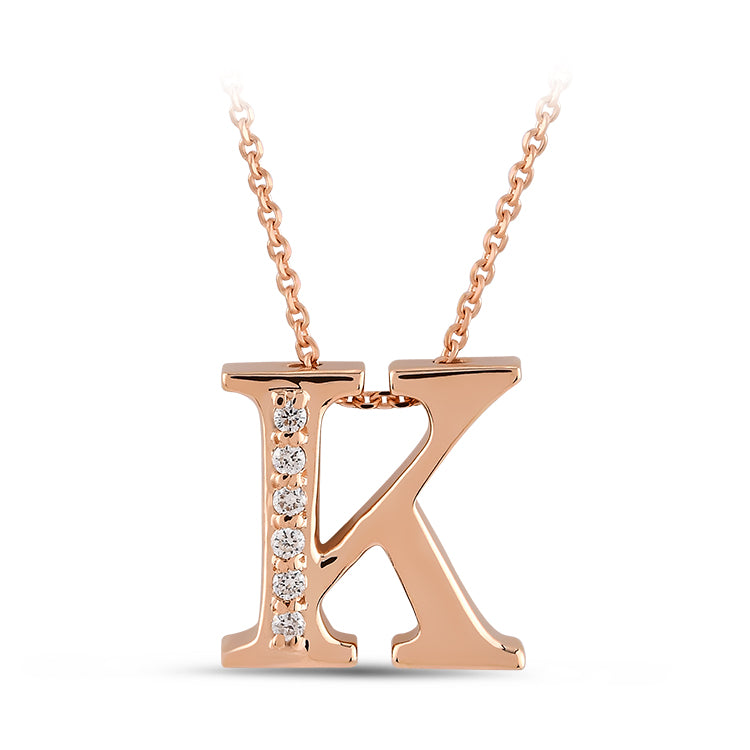 Diamond Initial Necklace K