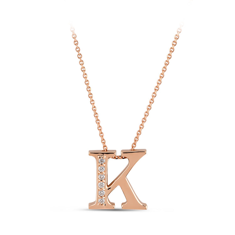 Diamond Initial Necklace K