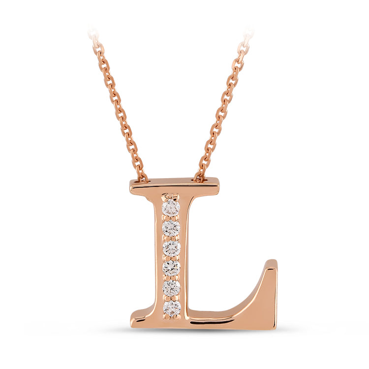 Diamond Initial Necklace L