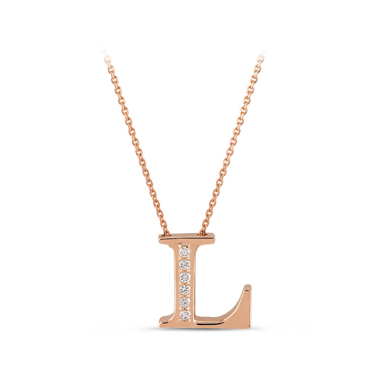 Diamond Initial Necklace L