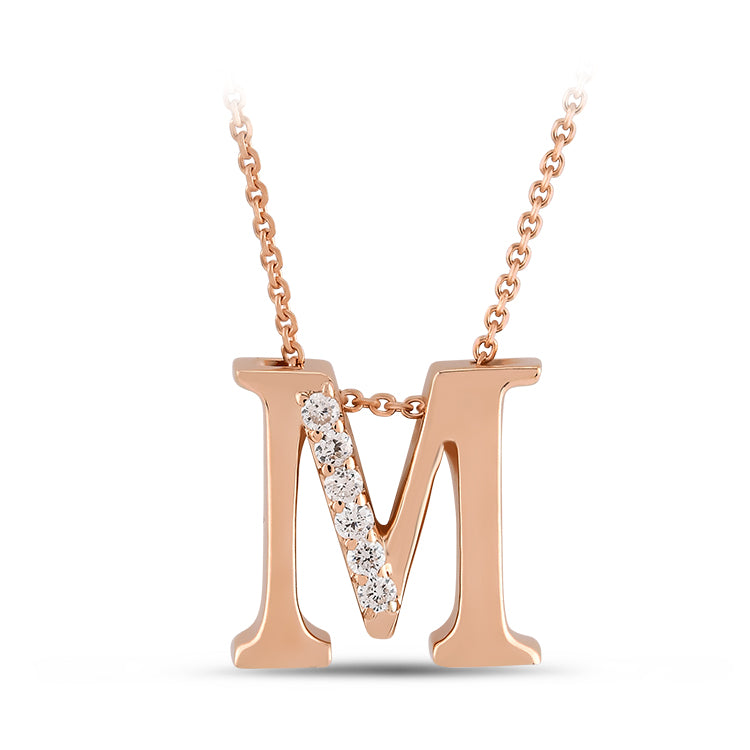 Diamond Initial Necklace M