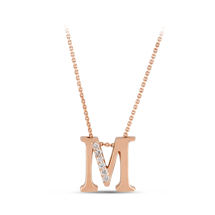 Diamond Initial Necklace M