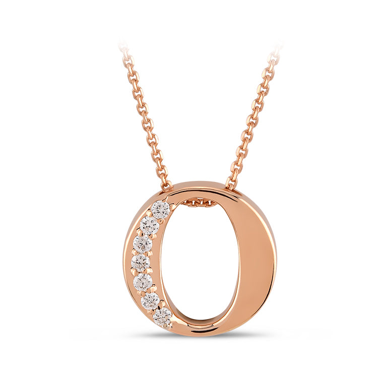 Diamond Initial Necklace O