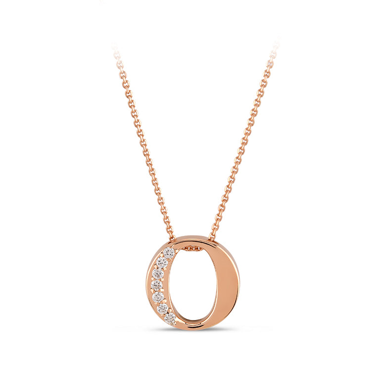 Diamond Initial Necklace O