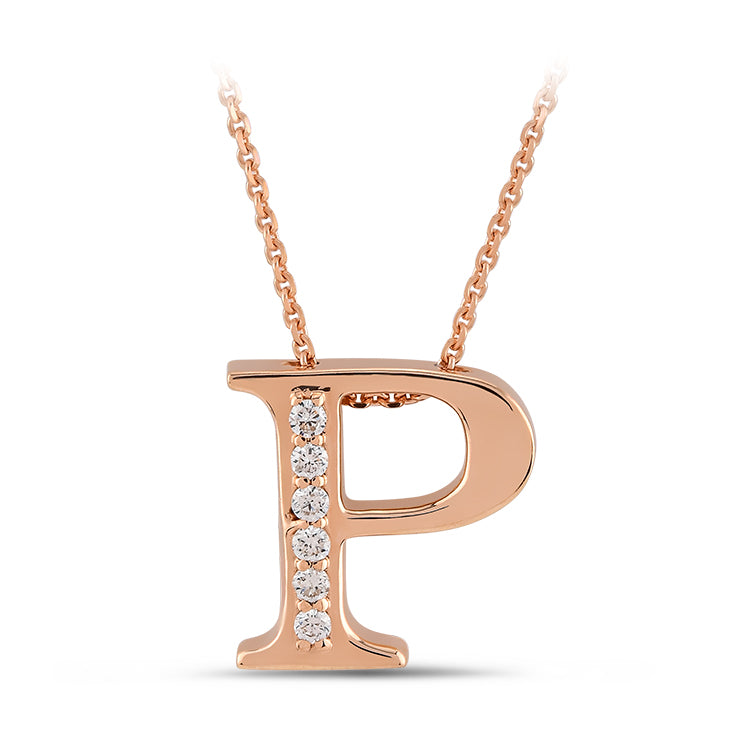 Diamond Initial Necklace P