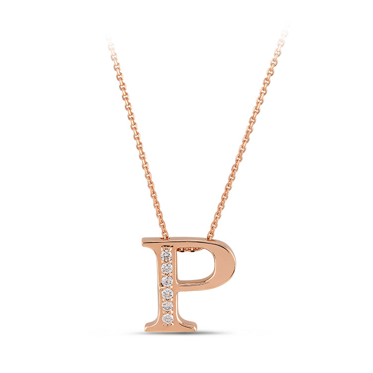 Diamond Initial Necklace P