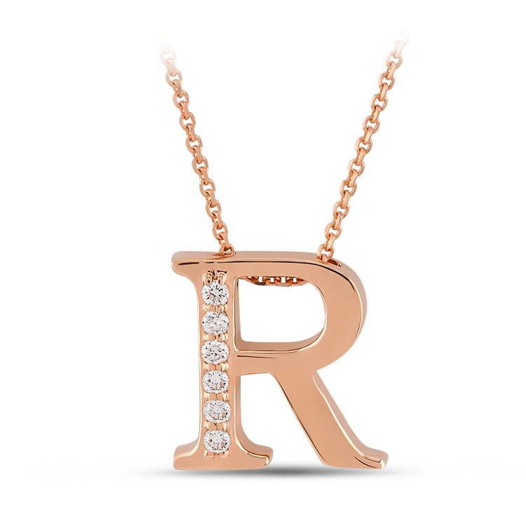 Diamond Initial Necklace R