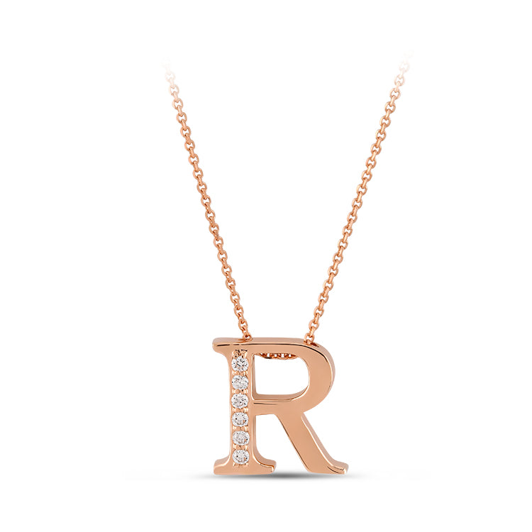 Diamond Initial Necklace R
