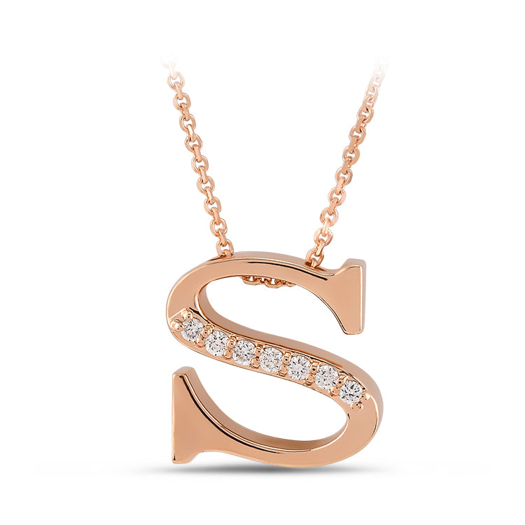 Diamond Initial Necklace S