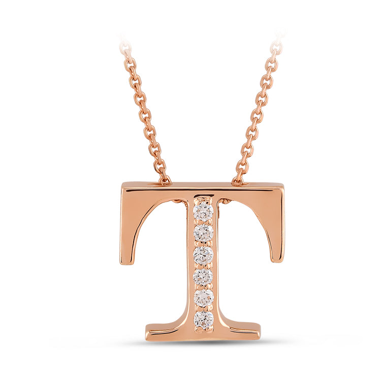Diamond Initial Necklace T