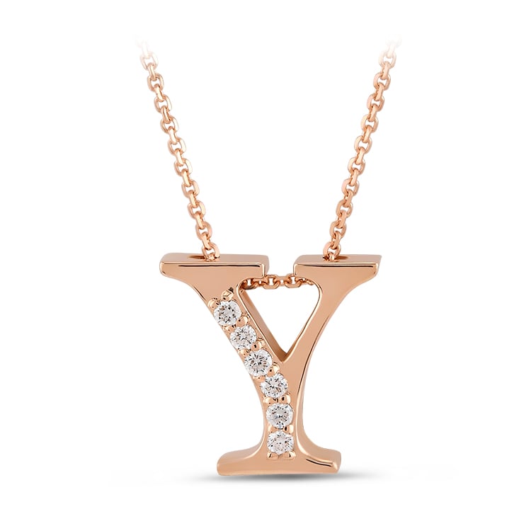 Diamond Initial Necklace Y