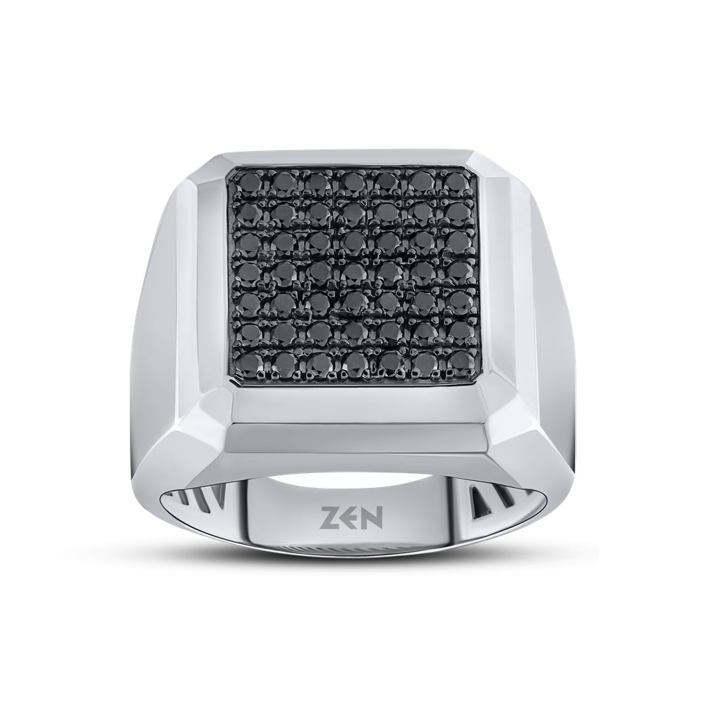 Men's Silver Diamond Ring