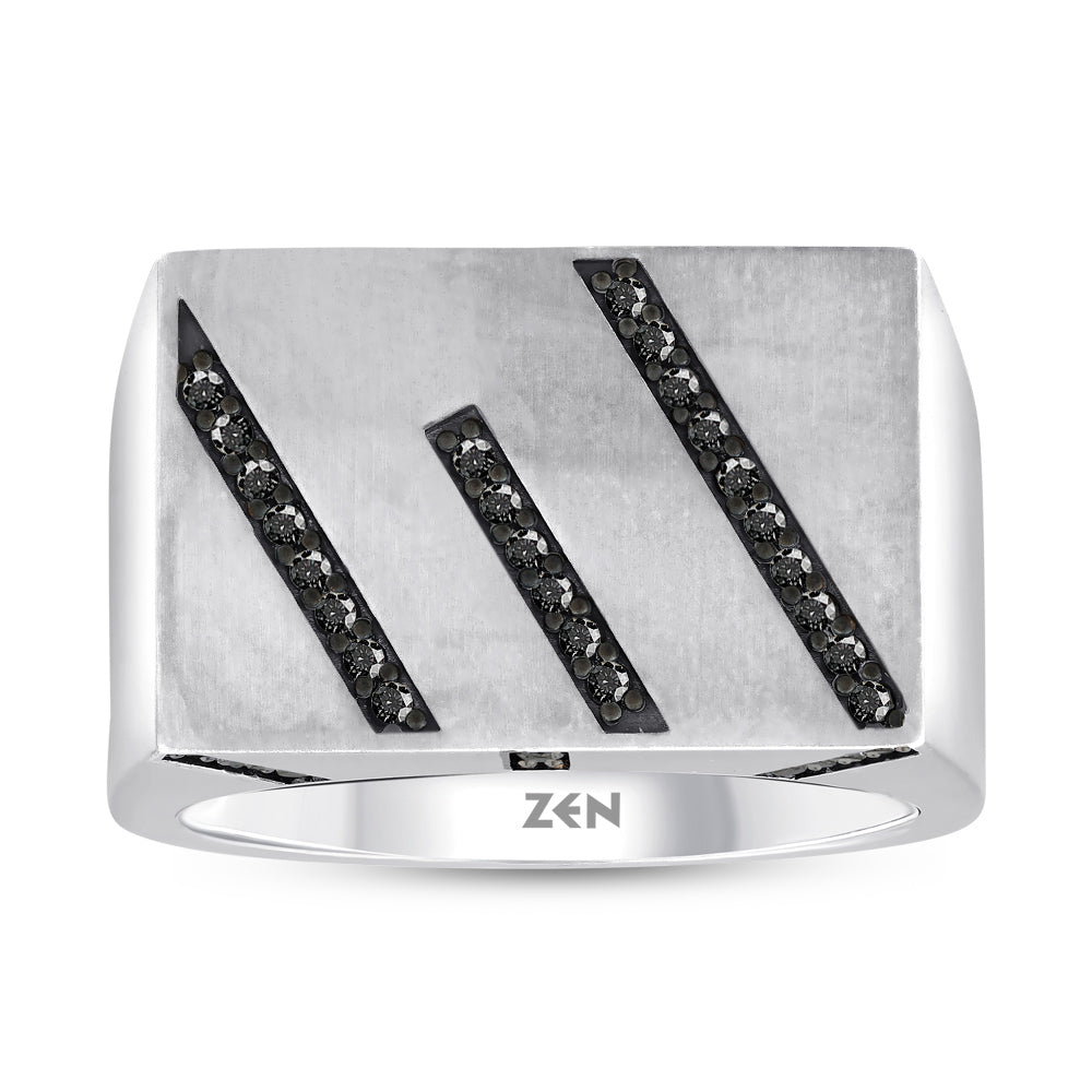 Men Silver Diamond Ring