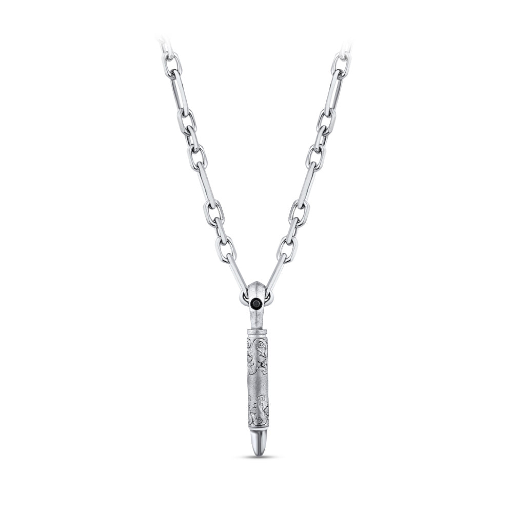 Men Silver Diamond Necklace
