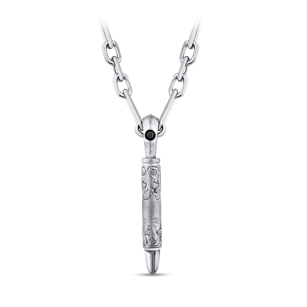 Men Silver Diamond Necklace