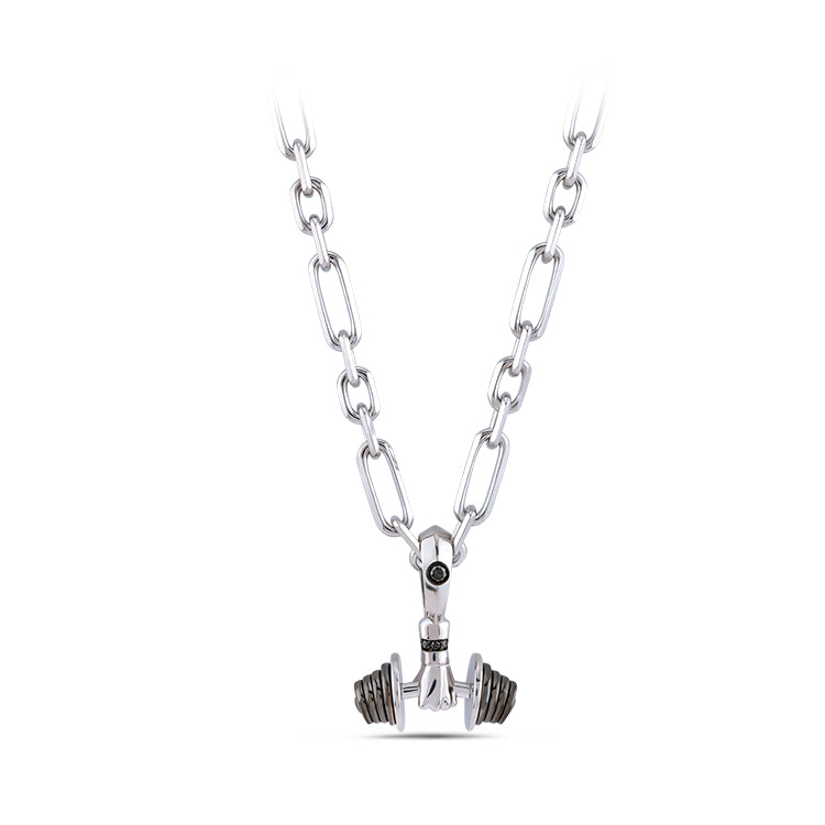 Men Silver Diamond Necklace