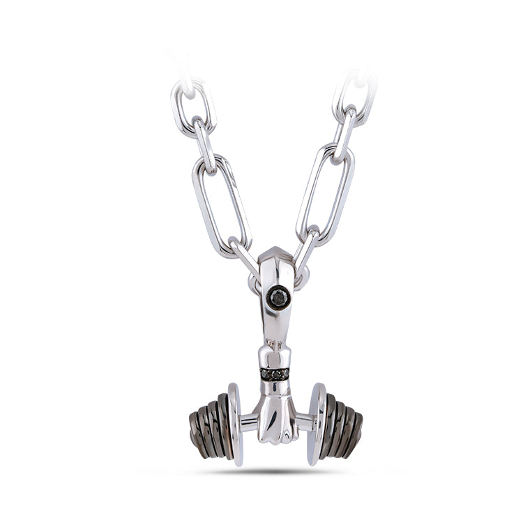 Men Silver Diamond Necklace