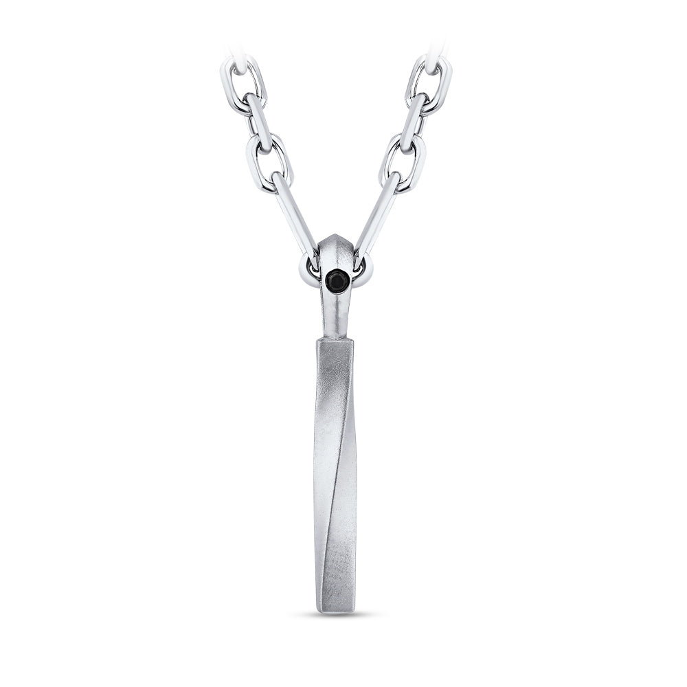 Men Silver Diamond Necklace