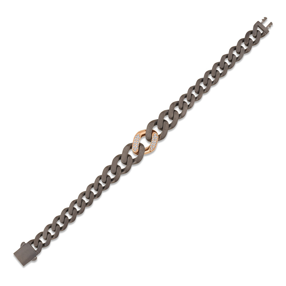 Men Silver Diamond Bracelet