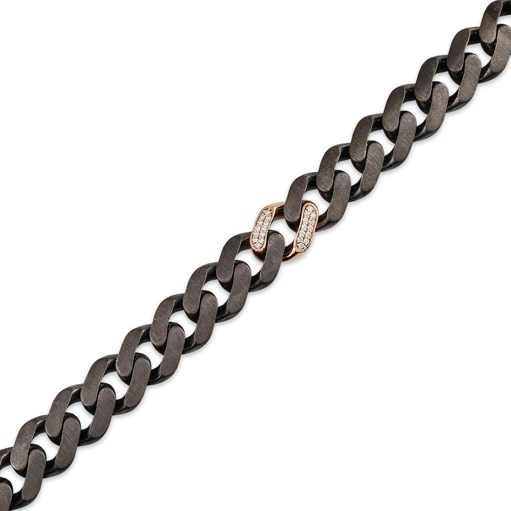Men Silver Diamond Bracelet