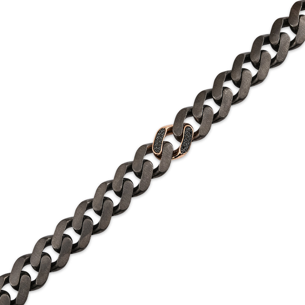 Men Silver Diamond Bracelet