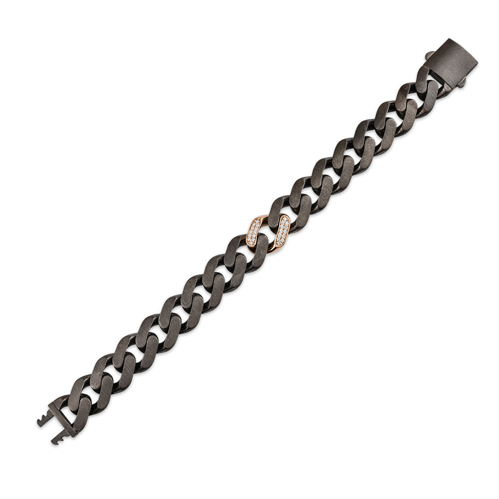 Men Silver Diamond Bracelet