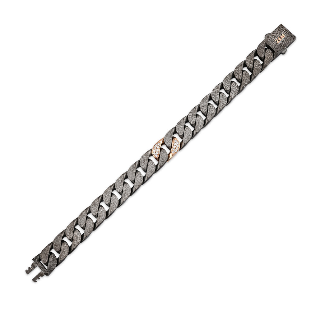 Men Silver Diamond Bracelet