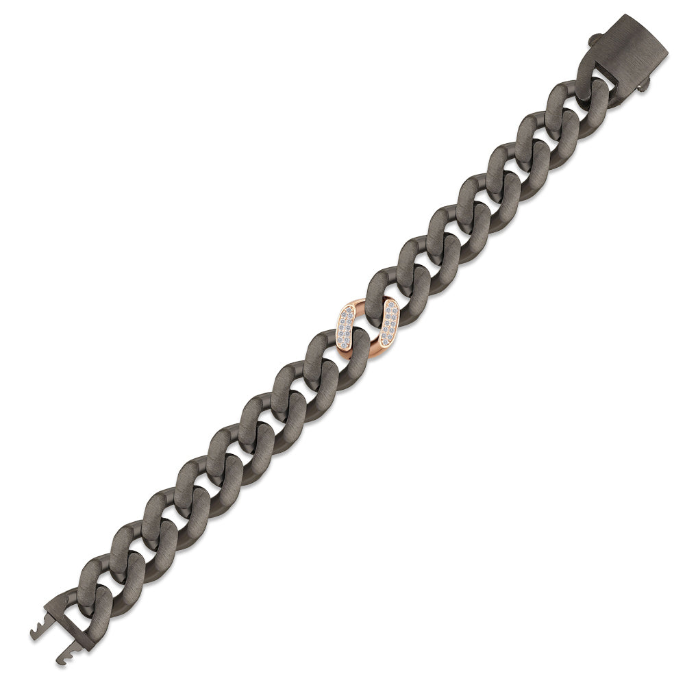 Men Silver Diamond Bracelet