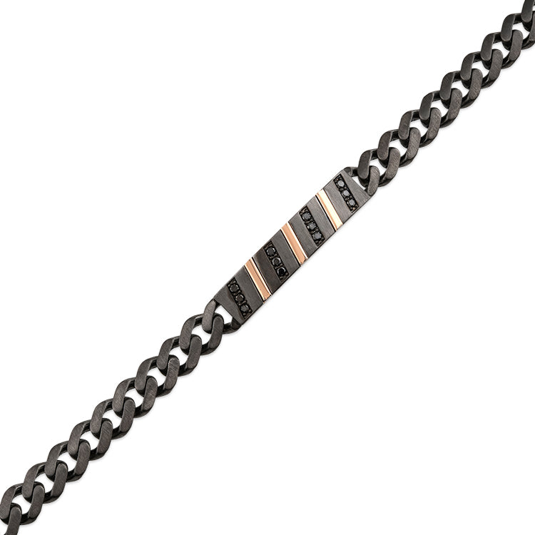 Men Silver Diamond Bracelet