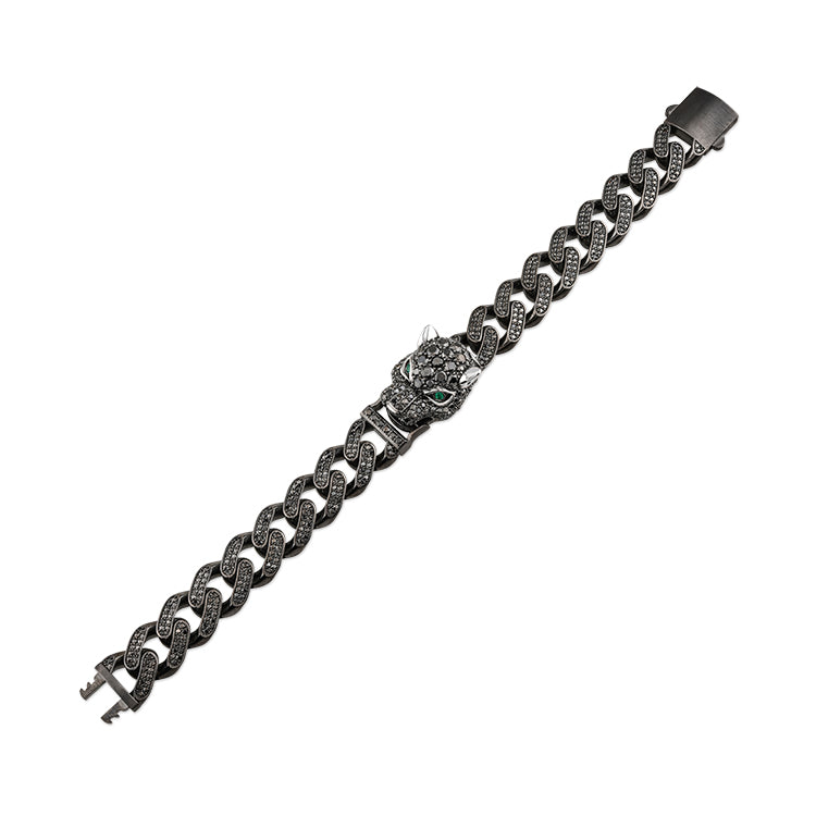 Men Silver Diamond Bracelet