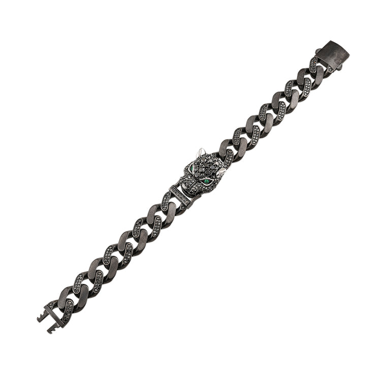 Men Silver Diamond Bracelet