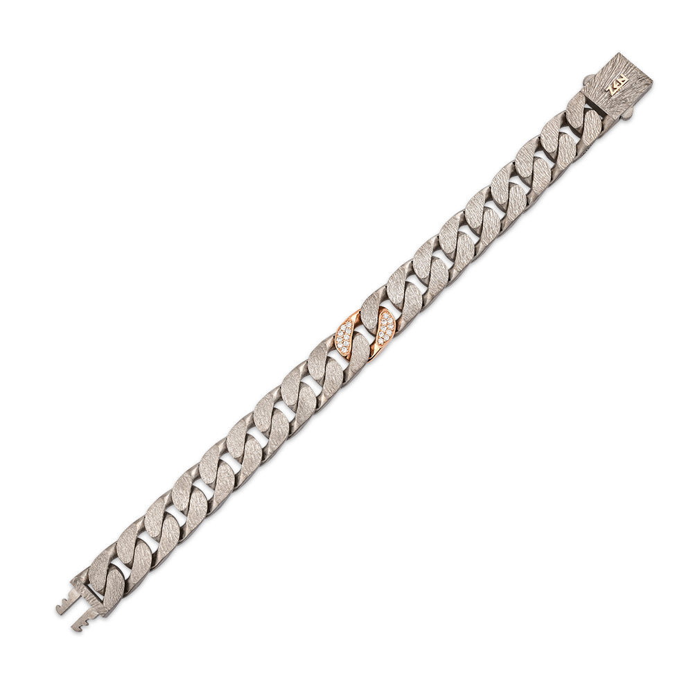 Men Silver Diamond Bracelet