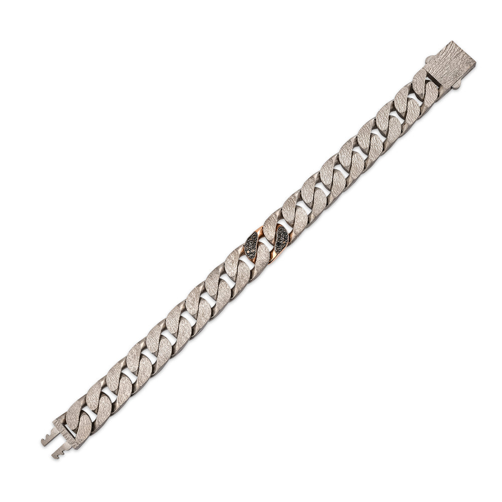 Men Silver Diamond Bracelet