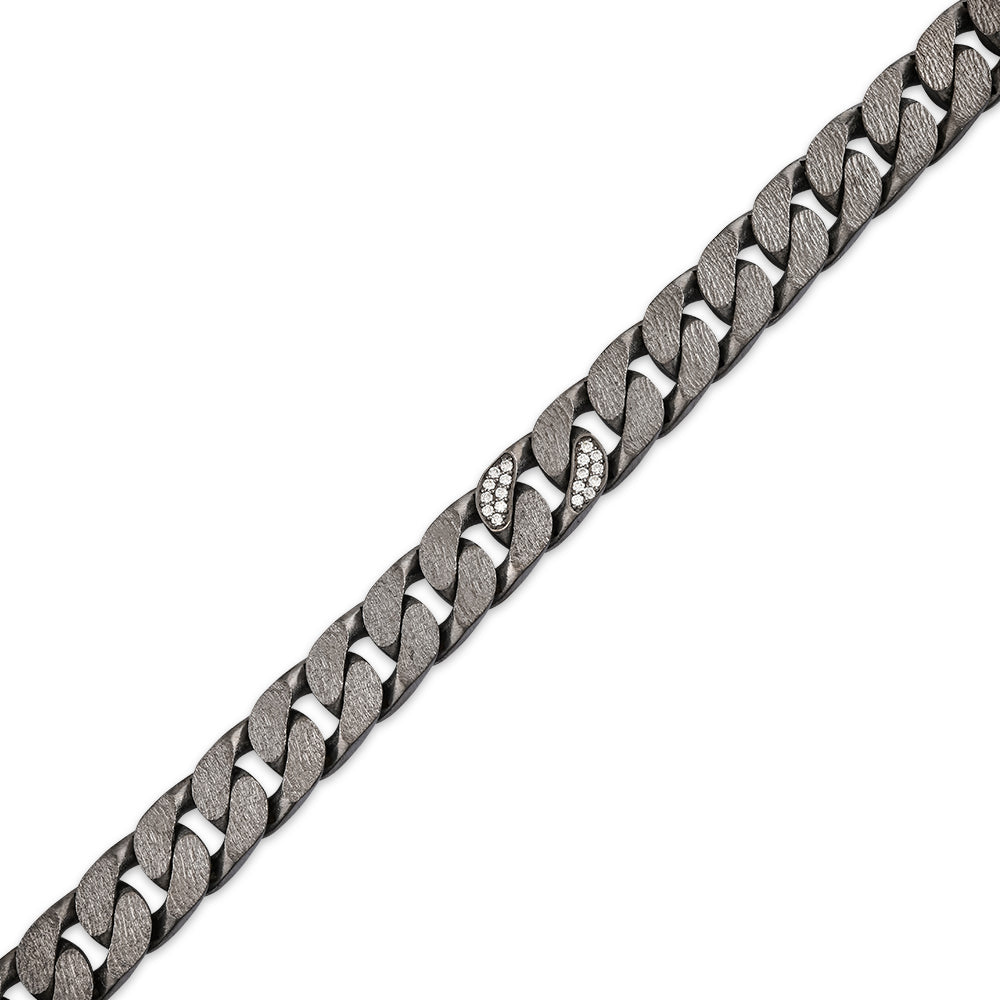 Men Silver Diamond Bracelet