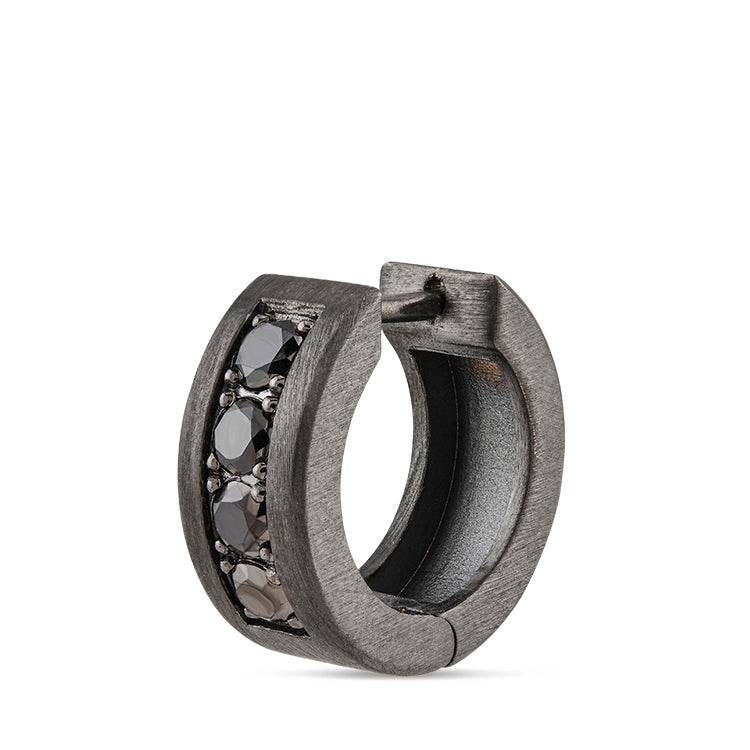 Men Silver Diamond Earring