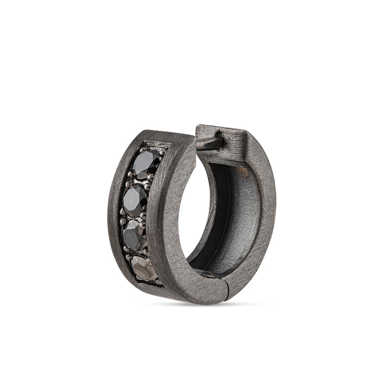 Men Silver Diamond Earring