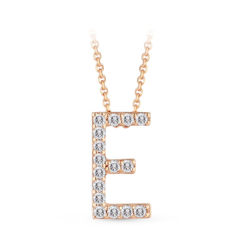 Diamond Initial Necklace E