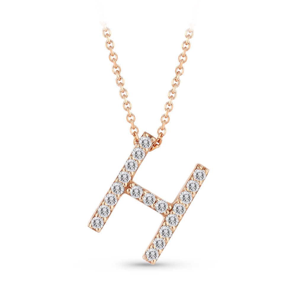 Diamond Initial Necklace H