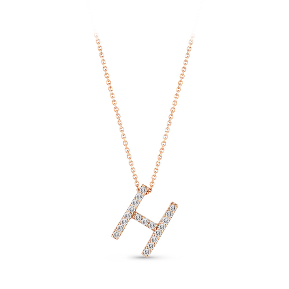 Diamond Initial Necklace H
