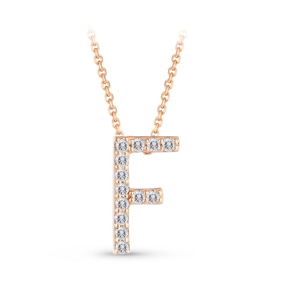 Diamond Initial Necklace F