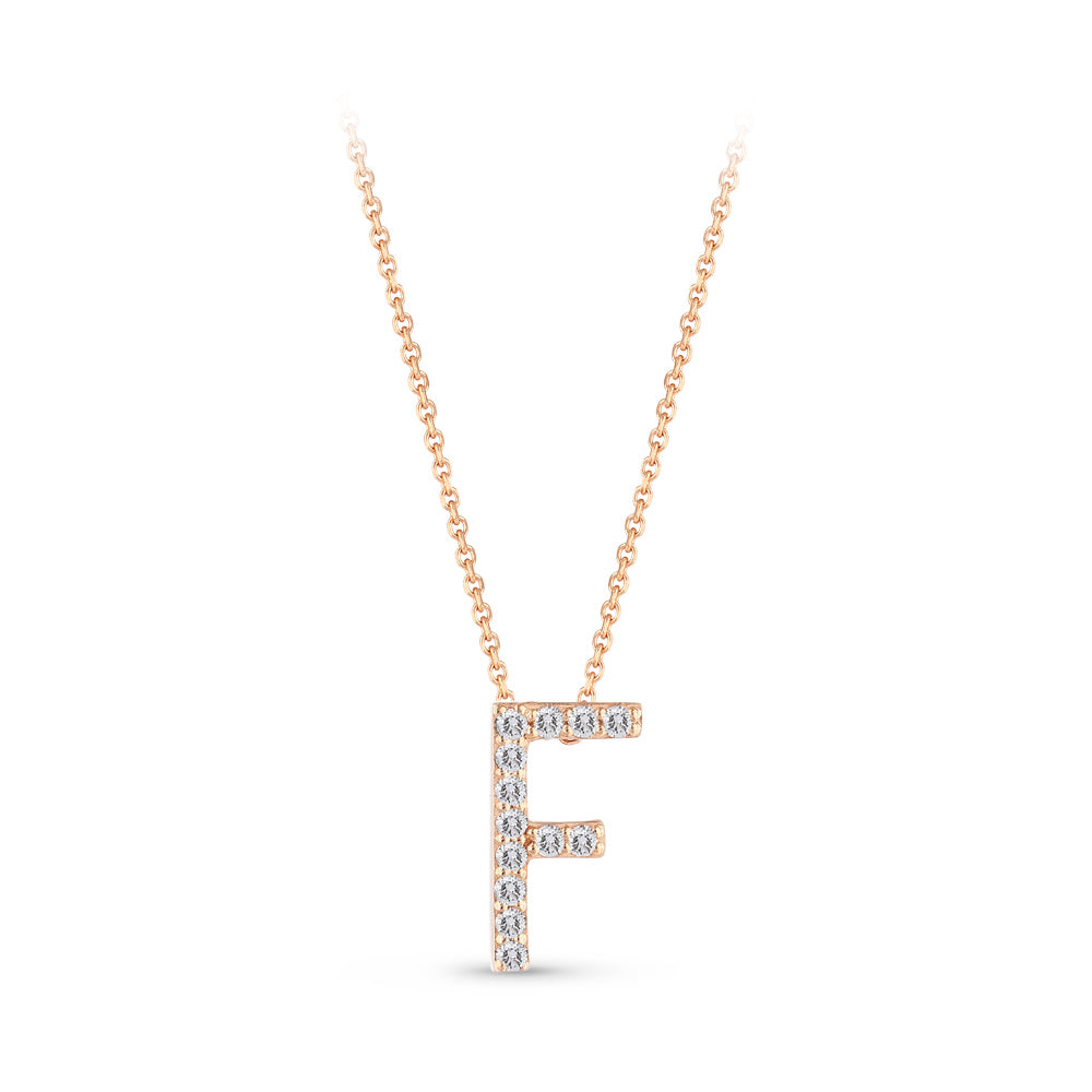 Diamond Initial Necklace F